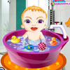 image Cute Baby Girl Bath